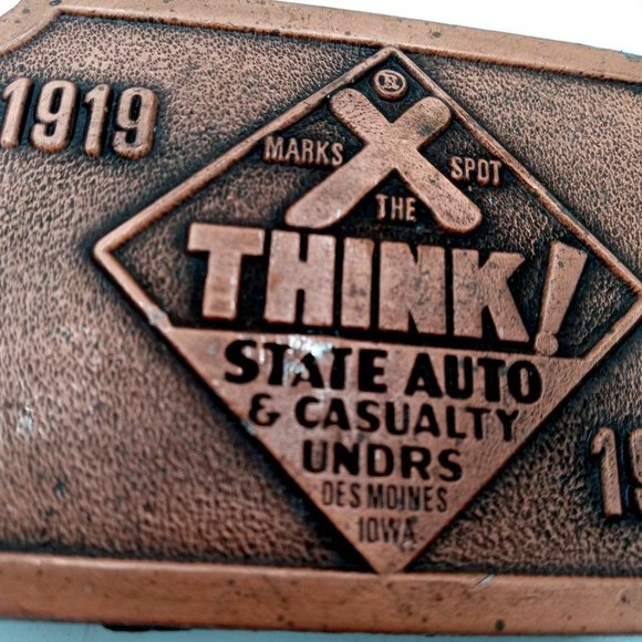 1979 State Auto And Casualty Underwriters Belt Buckle Vintage Advertising Promo - Picture 4 of 10